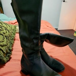 Black mid calf boots